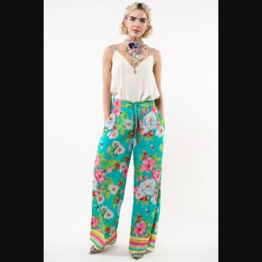 Aratta LA VILLE ROSE PANTS NWT FLORAL PRINT SZ L